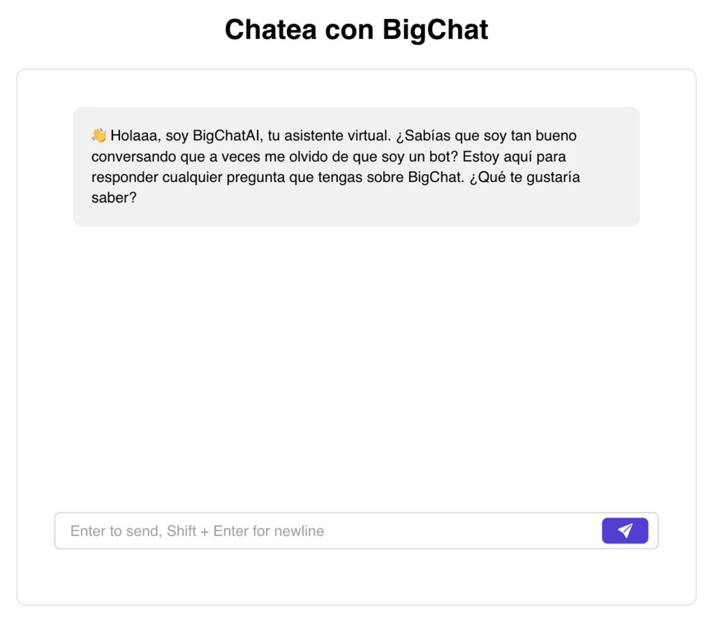 Chat con BigChat